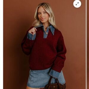 Mod Boutique The Rockford Denim Contrast Sweater - large